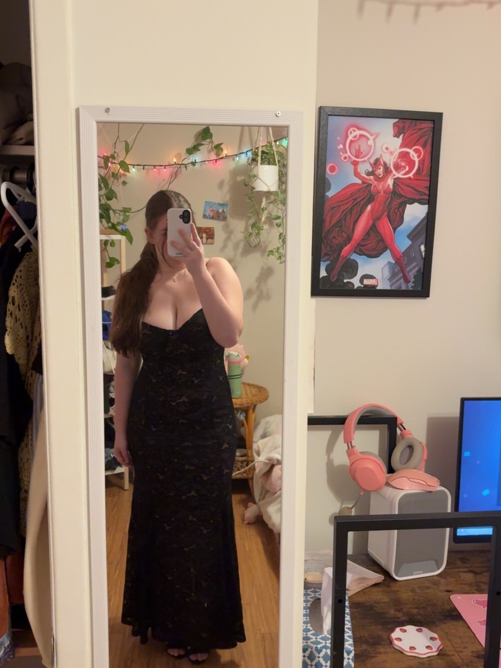 Dynamite Black Lace Evening Gown